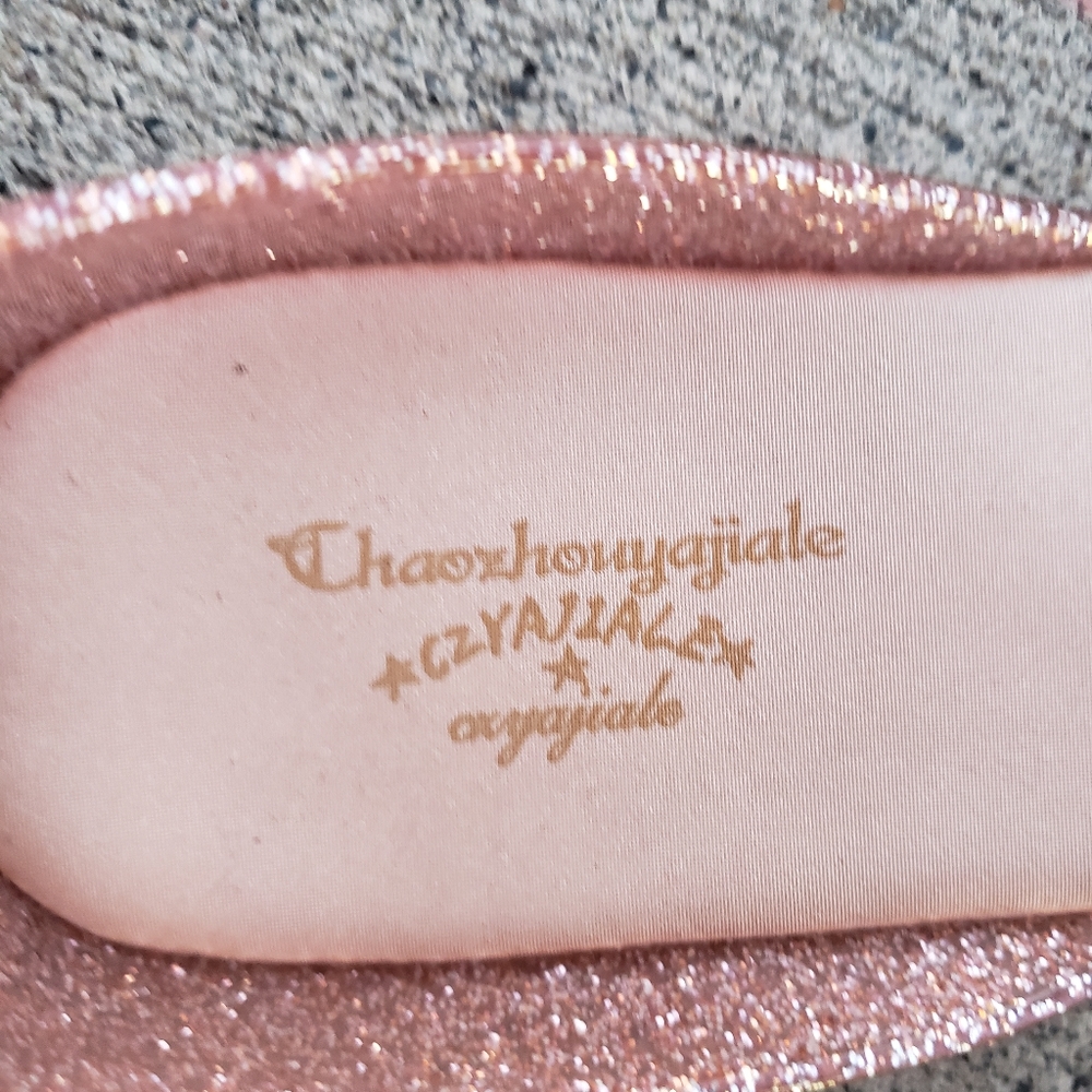 NEW Glitter Pink Jelly Sandals/Flats - Picture 3 of 4